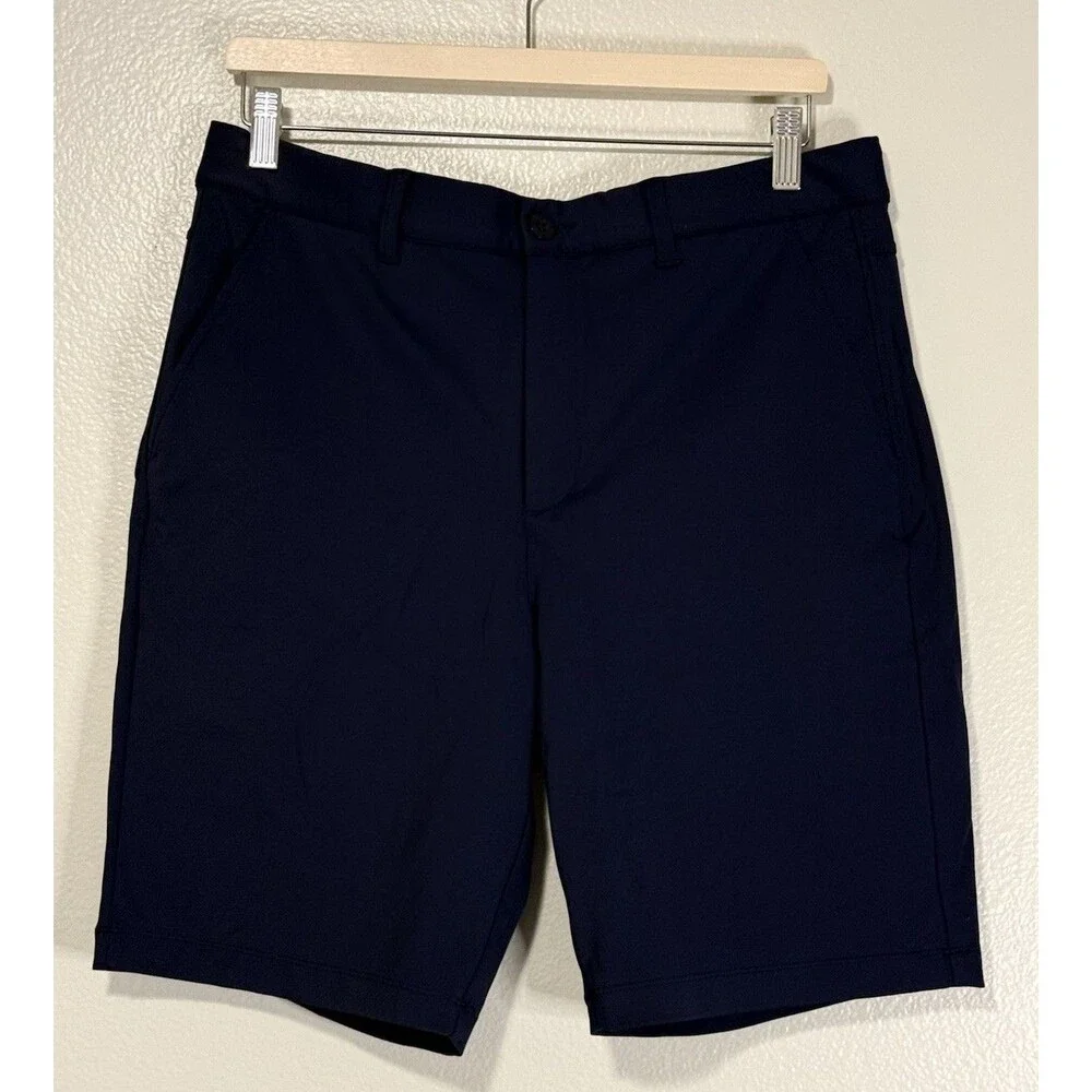 Graham Luxe Shorts Mens 34 Blue Golf Performance Nylon Stretch Athleisure